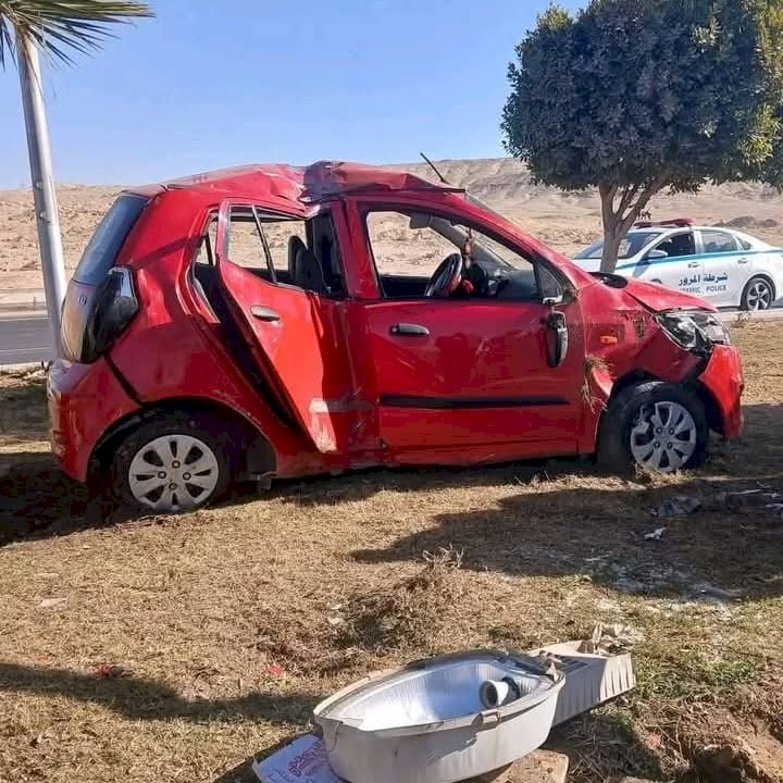 إصابة شخصين إثر انقلاب سيارة ملاكي بالمنيا الجديدة
