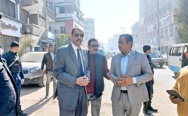 محافظ سوهاج يتفقد أعمال الرصف بشارع أسيوط سوهاج