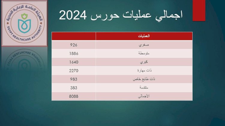 أكثر من 8000 عملية جراحية بمستشفى حورس لعام 2024