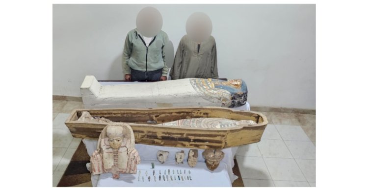 ضبط اثار بحوزة متهمين ببني سويف