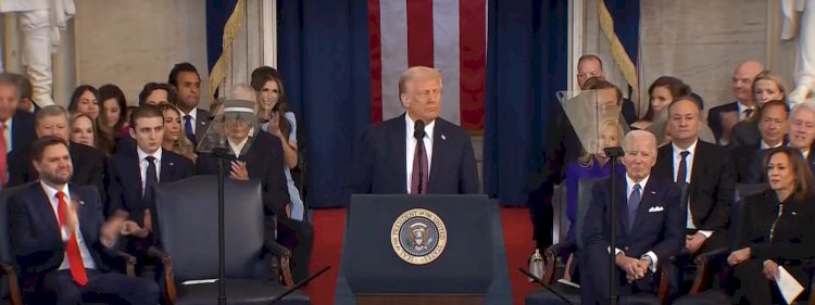 في خطابه الأول .. ترامب يبهر الجميع بقرارات استثنائية ويهاجم بايدن