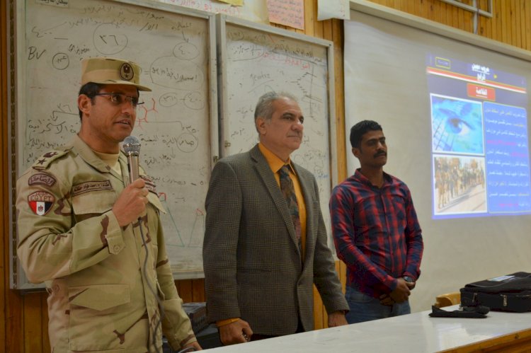 رئيس جامعة أسوان يتابع  طلاب الدورة التربية العسكرية المنعقدة في إجازة نصف العام الدراسي