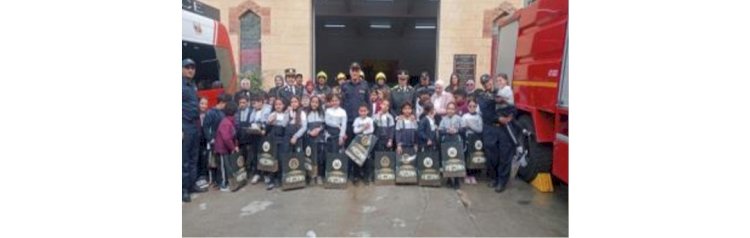 الحماية المدنية تستقبل طلبة إحدى المدارس بالقاهرة