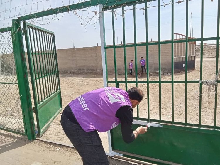 ألوان علم مصر تزين أعمدة الإنارة والبوابات بمركز شباب الربع بكفر الشيخ