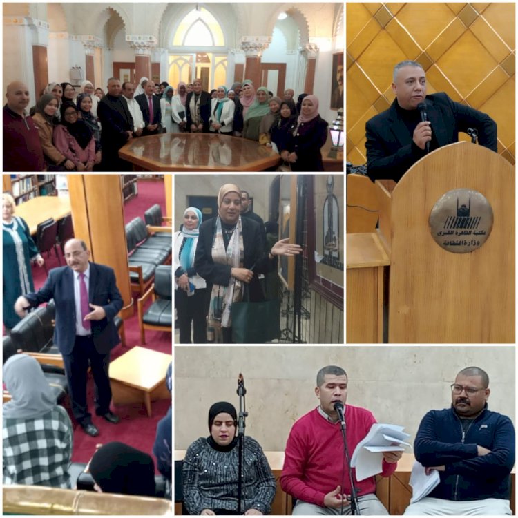 زيارة طالبات الأزهر لمكتبة القاهرة الكبرى وحضورهن أمسية  شعرية وإنشاد ديني