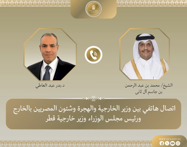 وزير الخارجية ونظيره القطري يبحثان موقف إطلاق النار بغزة