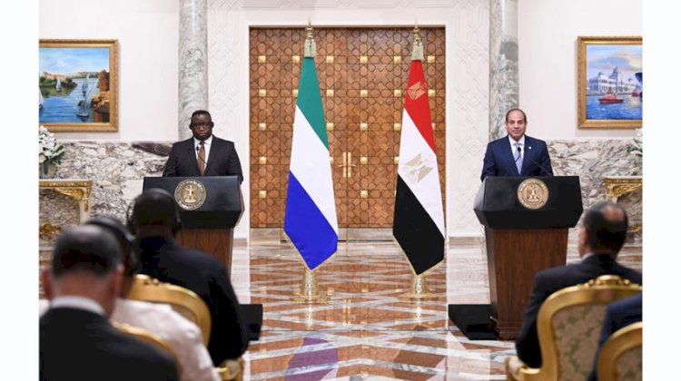 النص الكامل لكلمة الرئيس السيسي بالمؤتمر الصحفي مع رئيس جمهورية سيراليون