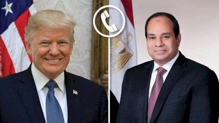 الرئيس السيسي والرئيس ترامب يبحثان تليفونيا تطورات الأوضاع في الشرق الأوسط