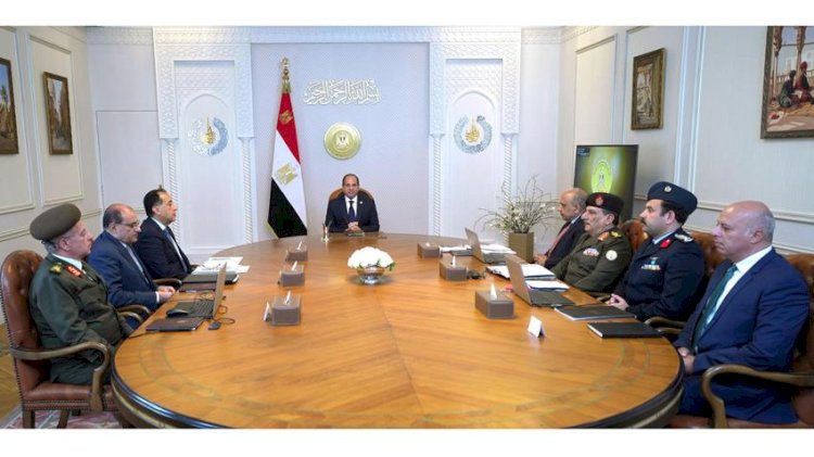 الرئيس السيسي يجتمع مع رئيس الوزراء ووزير الكهرباء والطاقة المتجددة