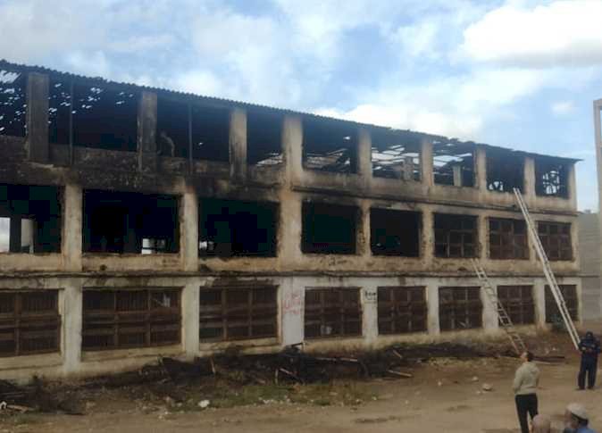 إخماد حريق شب بصومعة لتخزين القمح في المنيا