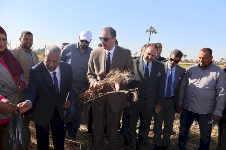 محافظ سوهاج يتفقد حصاد محصول القمح  ويتابع التوريد بالصوامع