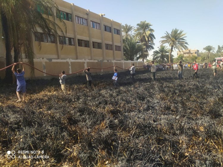 دون خسائر في الأرواح حريق كبير بجرن " ثوم " ببنى سويف