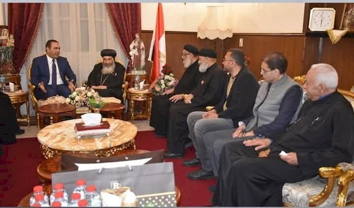 رئيس شباب النواب  يقدم التهنئة للأنبا تادرس مطران بورسعيد  وللأخوة الأقباط بعيد القيامة المجيد