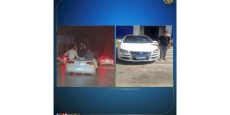 القبض علي قائد سيارة ملاكى قام بأداء حركات إستعراضية بالشرقية