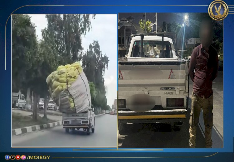 نكشف فيديو سير سيارة ربع نقل بحمولة زائدة بالإسماعيلية