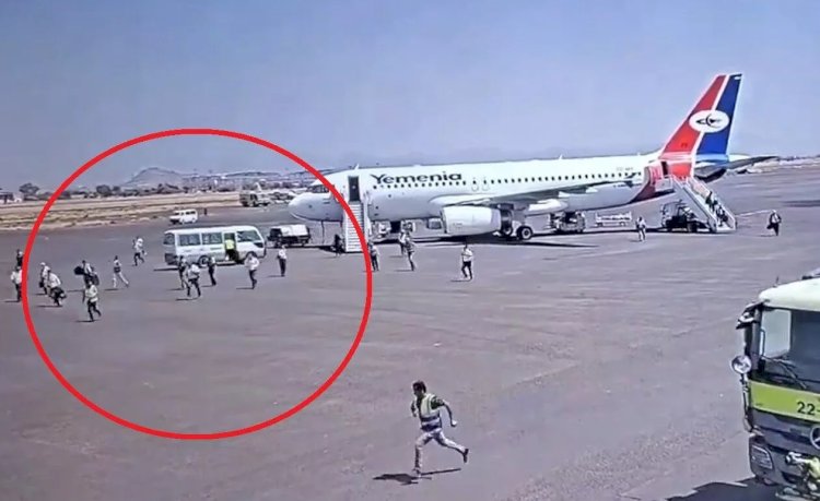 إخلاء طائرة يمنية من الركاب في مطار صنعاء قبل غارة إسرائيلية بثوان
