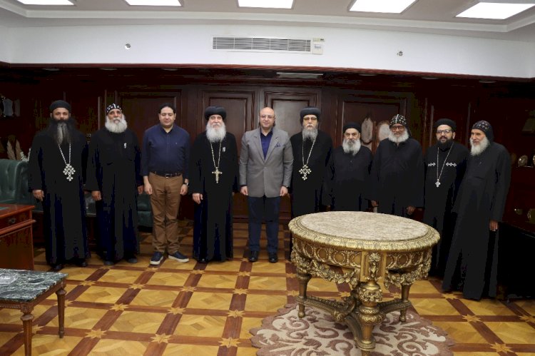 محافظ بني سويف يتلقى التهاني بعيد الأضحى المبارك من  الكنائس والطوائف المسيحية