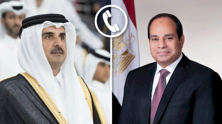 السيسي يؤكد لتميم بن حمد رفض مصر القاطع لأي انتهاك يمس قطر