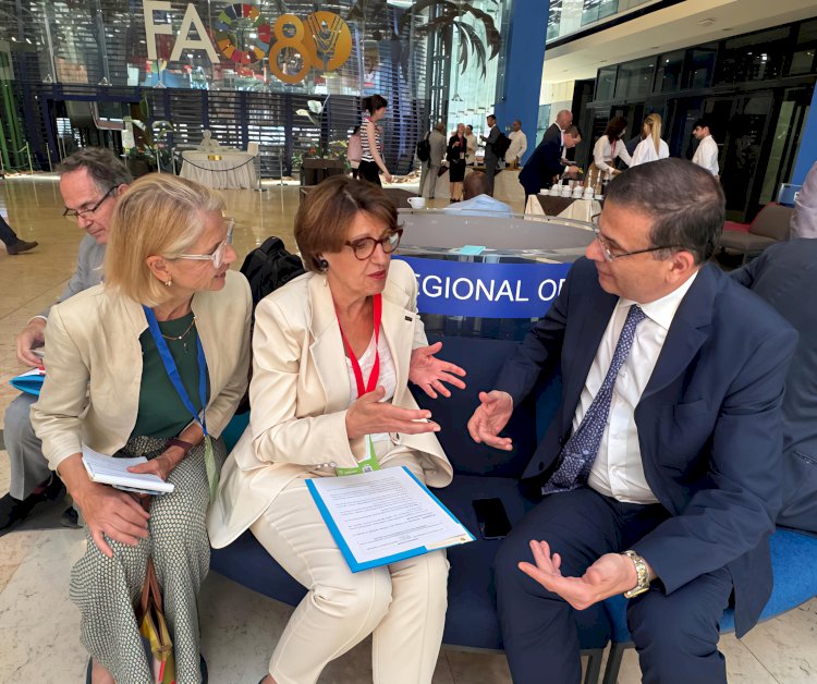 وزير الزراعة يلتقي نظيرته الفرنسية  لبحث التعاون المشترك على هامش إجتماعات روما