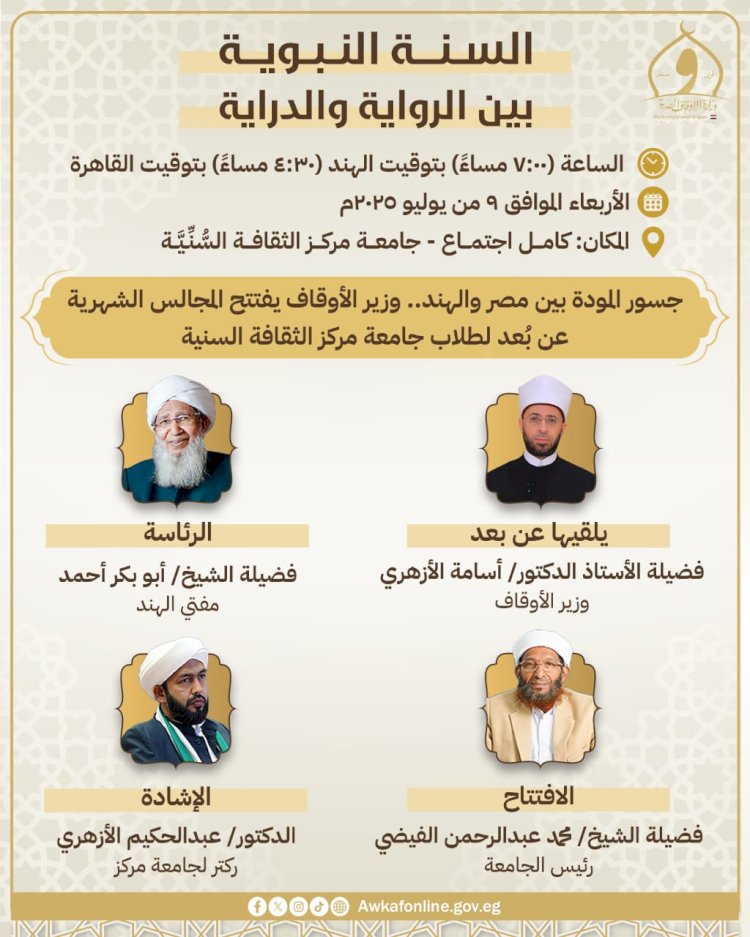 الازهري يفتتح سلسلة دروس بجامعة مركز الثقافة السُّنِّيَّة الإسلامية بالهند