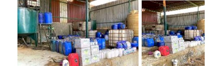 ضبط مصنع لإنتاج وتعبئة المنظفات والمطهرات المنزلية "بدون ترخيص" بالقليوبية