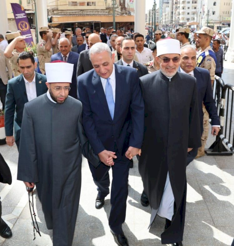 محافظ الغربية يستقبل الازهري وعياد والمسلماني احتفالا بالعيد القومي للمحافظة
