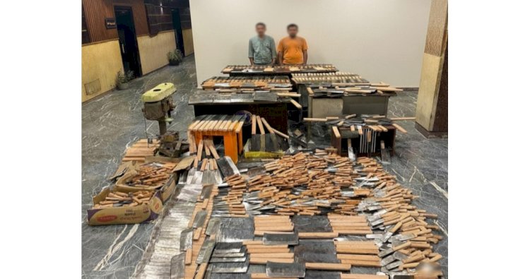 ضبط ورشة لتصنيع الأسلحة البيضاء بدون ترخيص بالجيزة