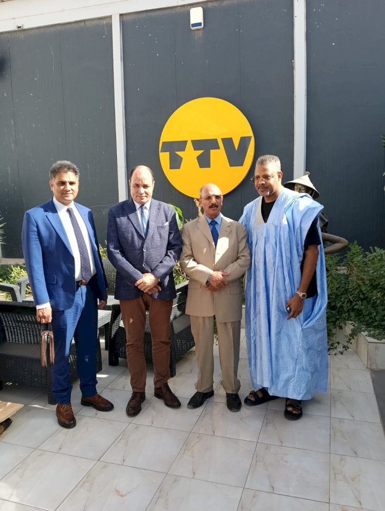 وفد رسالة السلام يبحث مع رئيس قناة التقدمية TV في موريتانيا سبل التعاون