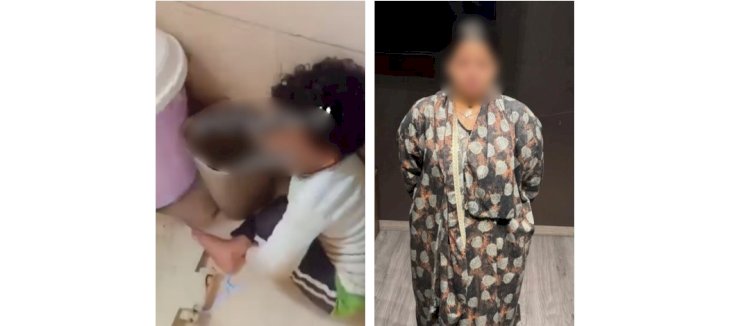 نكشف فيديو قيام ربة منزل بالتعدى بالضرب على طفليها  بالغربية