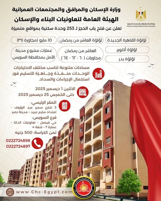 فتح باب الحجز لـ ٢٥٣ وحدة سكنية بمواقع متميزة