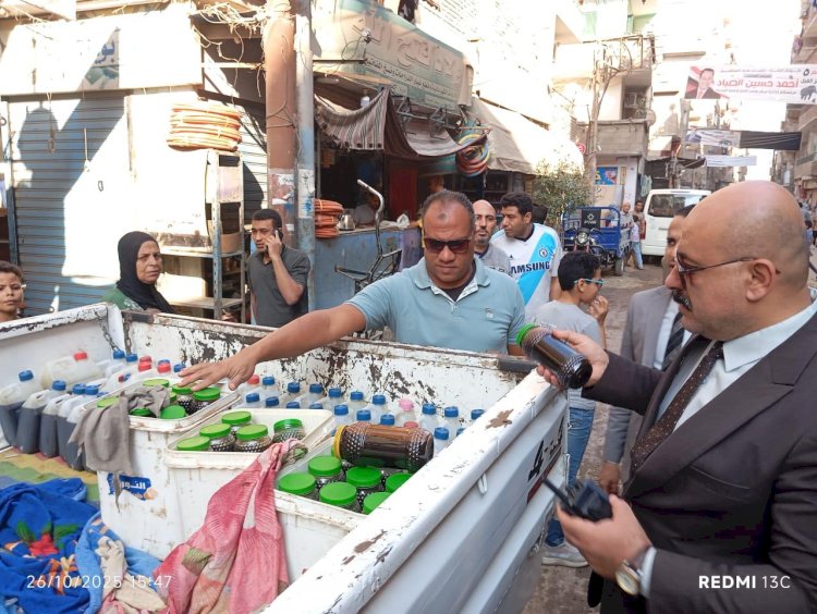 ضبط 800 كجم منتجات غير صالحة للاستهلاك خلال حملة مكبرة على الأسواق بالمنيا