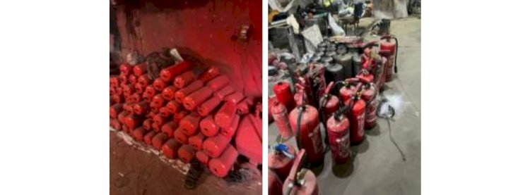 ضبط مصنع لتصنيع طفايات الحريق "بدون ترخيص" بالقاهرة