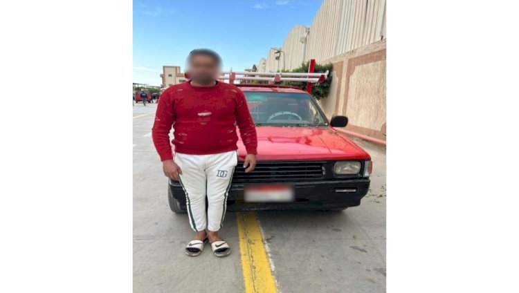 حقيقة فيديو قيام سائق بتثبيت كشاف خلفى عالى الإضاءة لسيارته بالغربية