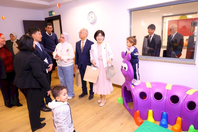 وفد أعضاء المستشارين الياباني يتفقد مركز  استقبال أبناء العاملين بالوزارة