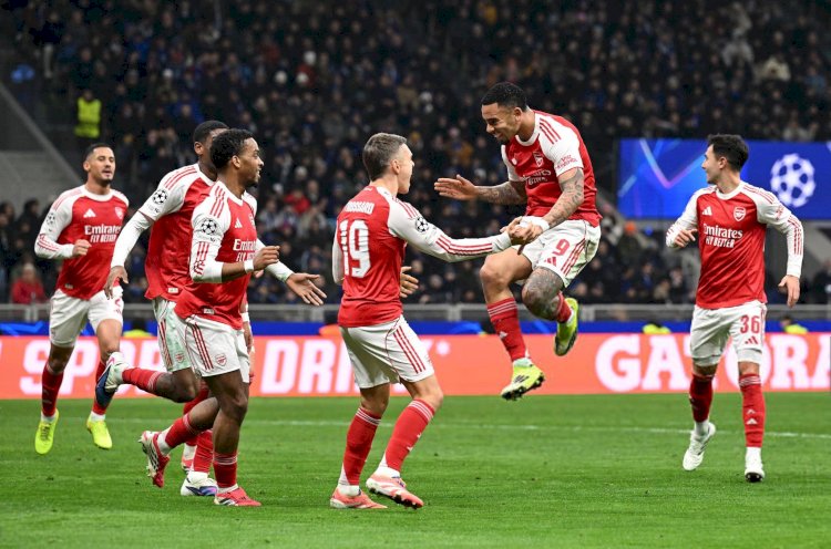 آرسنال يفوز على انتر ميلان في عقر داره ويتصدر دورى أبطال أوروبا