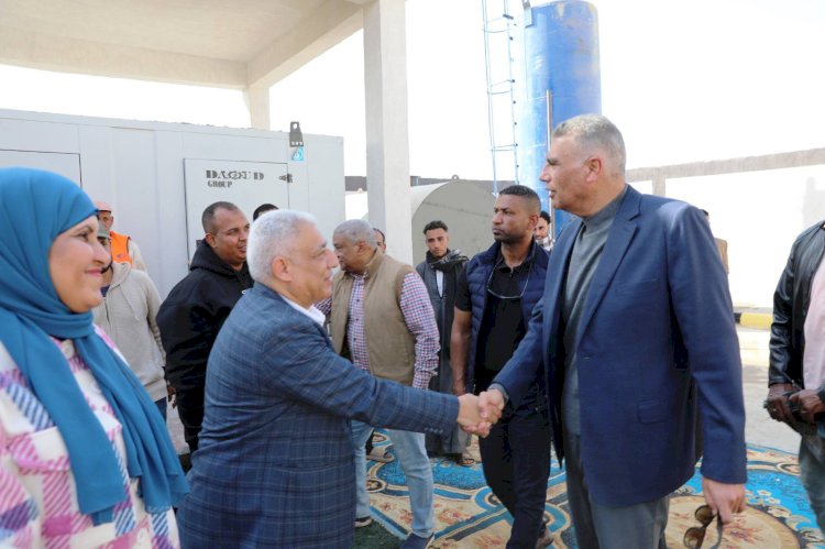 محافظ أسوان:التشغيل التجريبى لمحطة رفع الحجز بحرى بمشروع الصرف الصحي