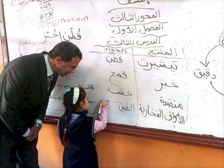 تعليم كفر الشيخ : متابعة ميدانية لوكيل الوزارة بمدارس إدارة برج البرلس