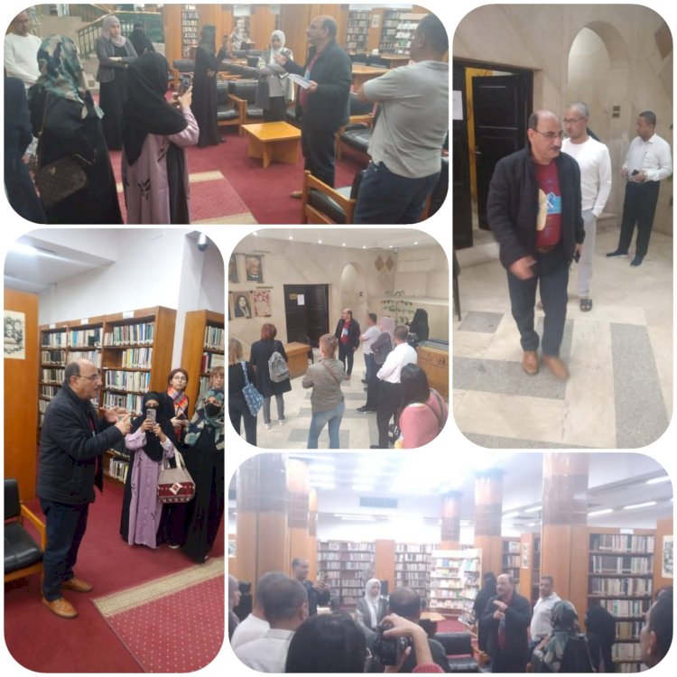 يحيى رياض يستقبل وفد  من اليمن بمكتبة القاهرة الكبرى