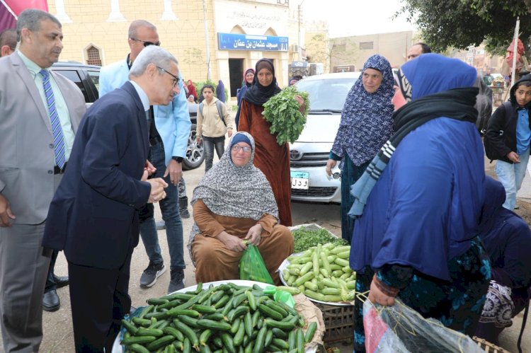 محافظ بني سويف يتفقد شادر السلع واللحوم بمدينة سمسطا