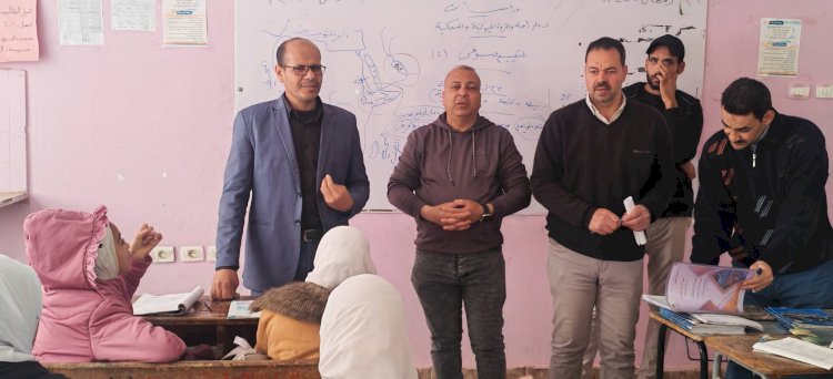 عبدالرافع جاد يتفقد مدرسة الشهيد وليد عبد الستار أبو سحلي الإعدادية بفرشوط