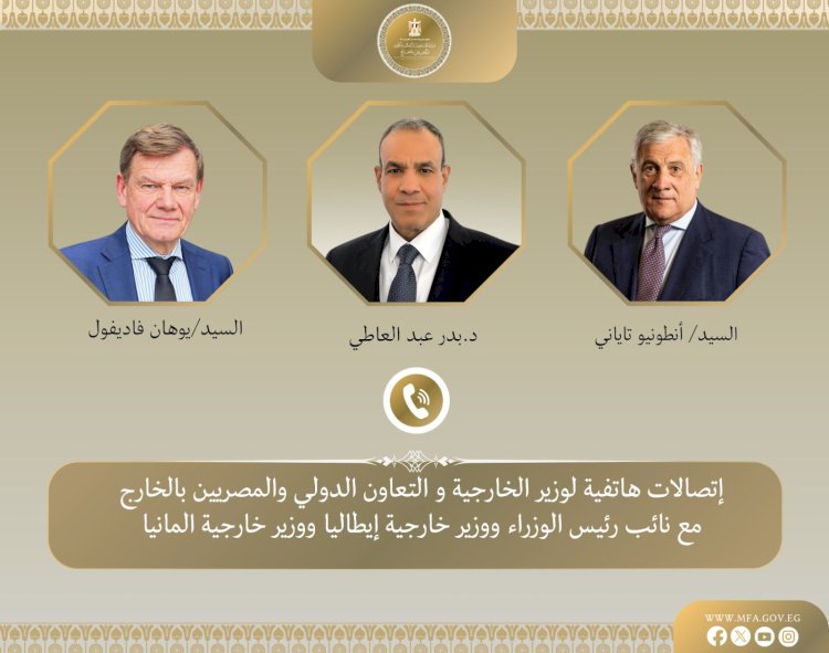 وزير الخارجية يبحث مع وزيرى الخارجية الألماني والإيطالي الأوضاع بالمنطقة