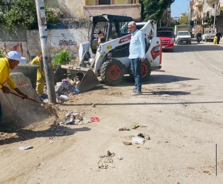 متابعة أعمال النظافة ورفع القمامة والسفوحة بمدينة فاقوس