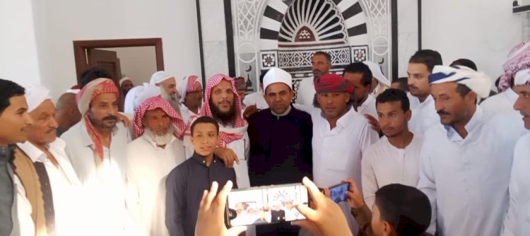 وكيل الأوقاف بمطروح يشهد الصلح بين عائلتي عاصي الحرفة وعلام الحرفة بمسجد بلال بالكيلو (4)
