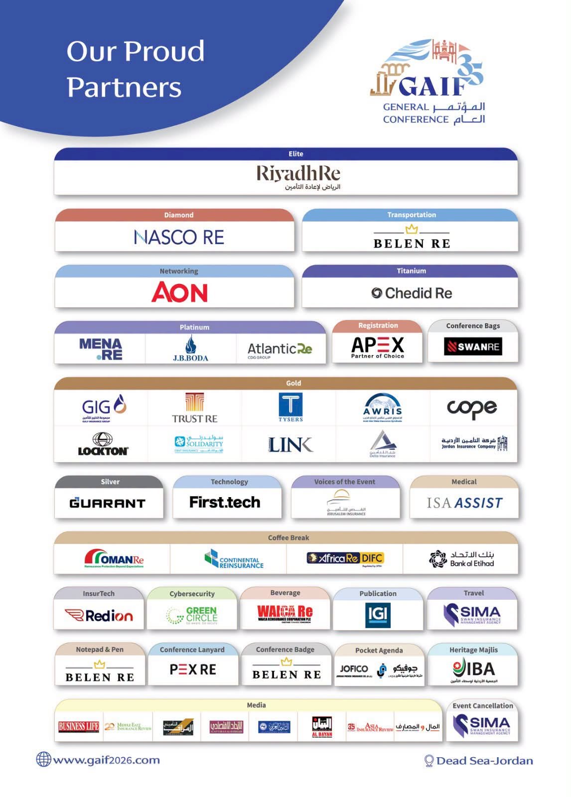 ارتفاع متميز في عدد رعاة وشركاء مؤتمر GAIF35 قبل شهرين من انعقاده