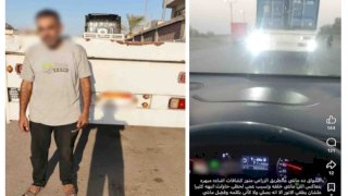 التحفظ علي سيارة نقل فيديو قيام السائق تركيب إضاءة عالية من الخلف تعيق الرؤية بالقليوبية