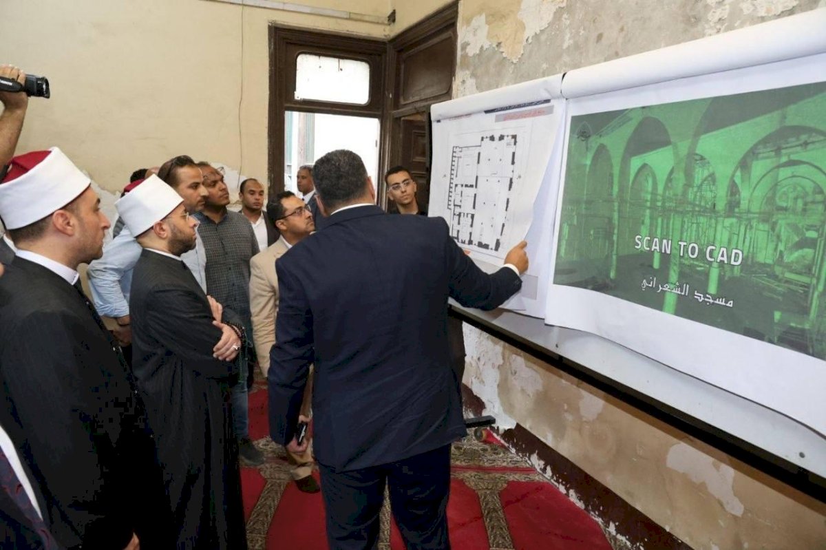 وزير الأوقاف يتفقد مسجد «عبد الوهاب الشعراني» لبدء أعمال الإحلال والتطوير