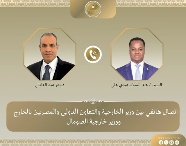 وزير الخارجية ونظيره الصومالي يبحثان سبل تعزيز العلاقات الثنائية
